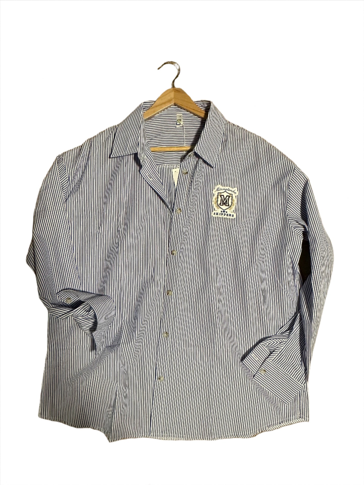 Minnetonka Women’s Blue Striped Button Down