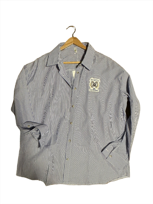 Minnetonka Women’s Blue Striped Button Down