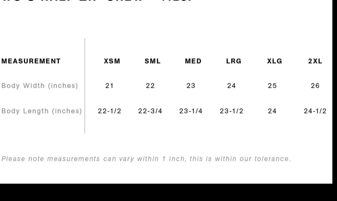 Women's Black 1/2 Zip Sweatshirt