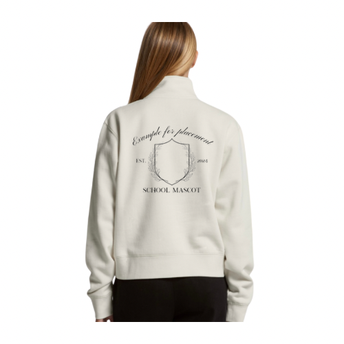 Women's 1/2 Zip Ecru Sweatshirt