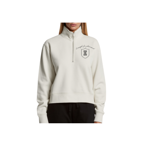Women's 1/2 Zip Ecru Sweatshirt