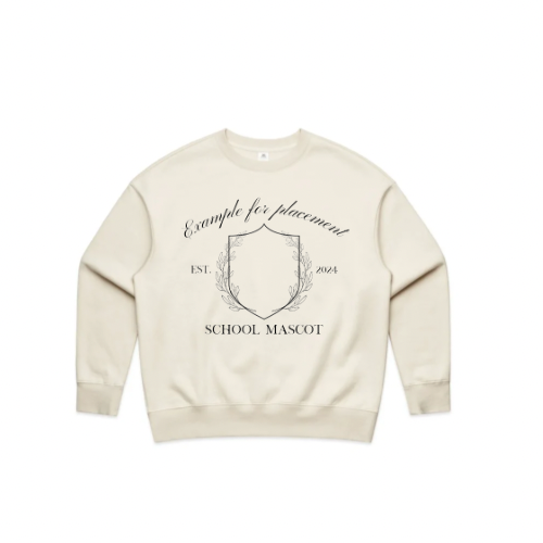 Women's Ecru Relaxed Fit Crew Neck Sweatshirt