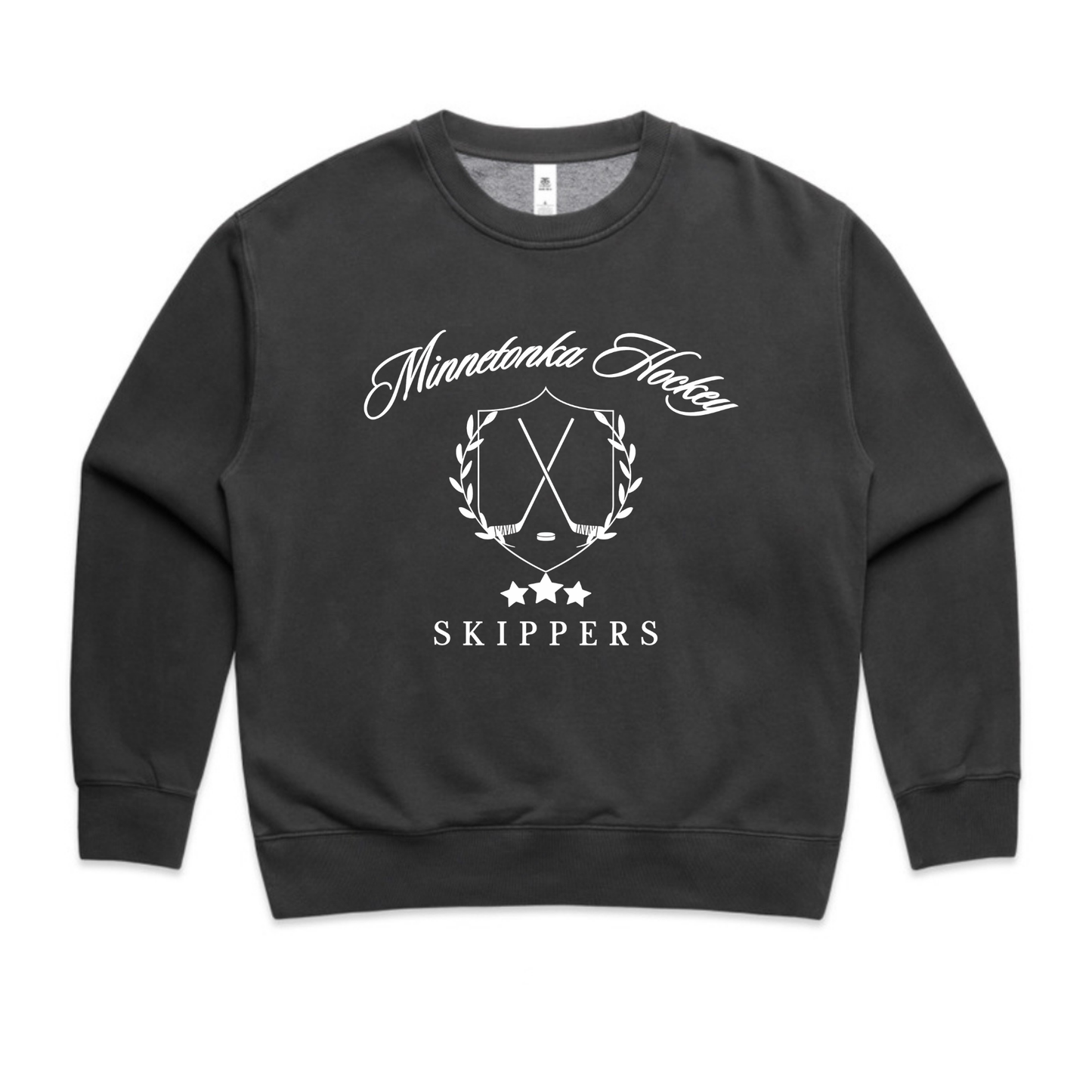 Women’s Minnetonka Hockey Faded Black Crew Sweatshirt