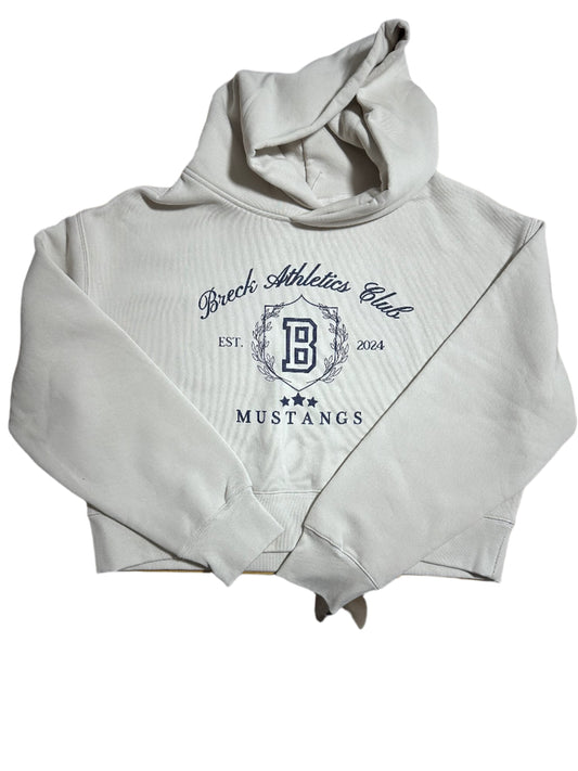 Breck Athletics Club: Cropped Bone Sweatshirt