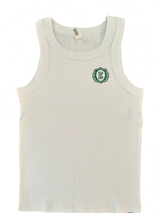 Edina Athletics Club: White Ribbed Tank Top