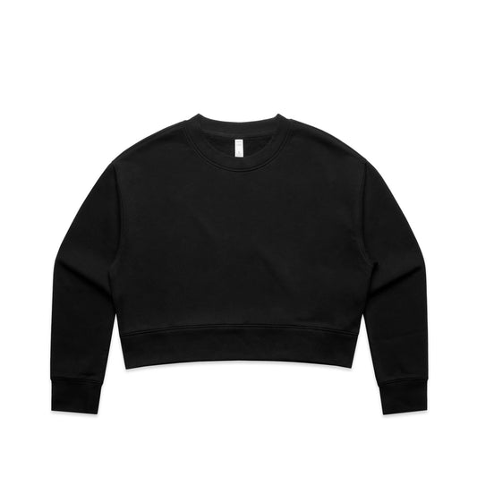 Women's Black Cropped Crew Sweatshirt
