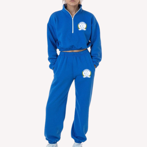 Women's Flex Fleece Cropped 1/2 Zip Pullover Sweatshirt w/ Custom Patch