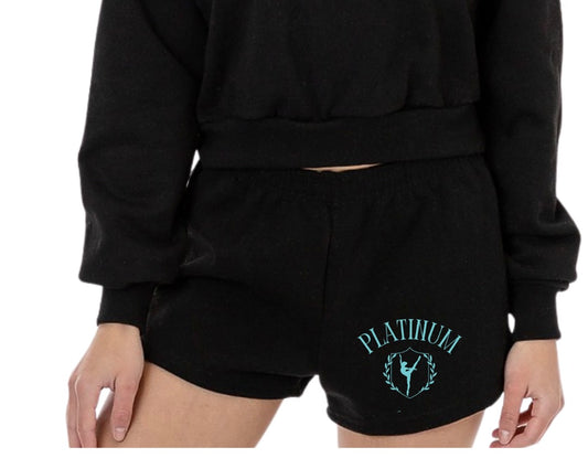 Platinum Dance Center: Black Cotton Fleece Shorts