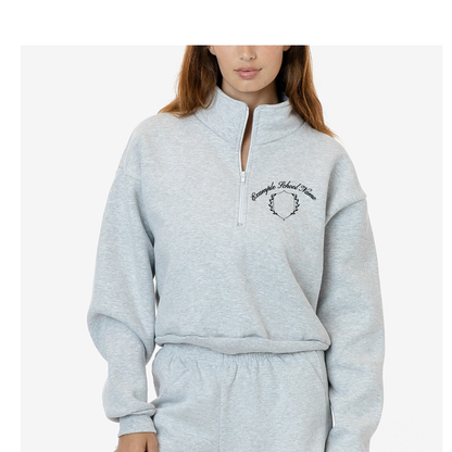 Women's Cropped Grey 1/2 Zip Sweatshirt